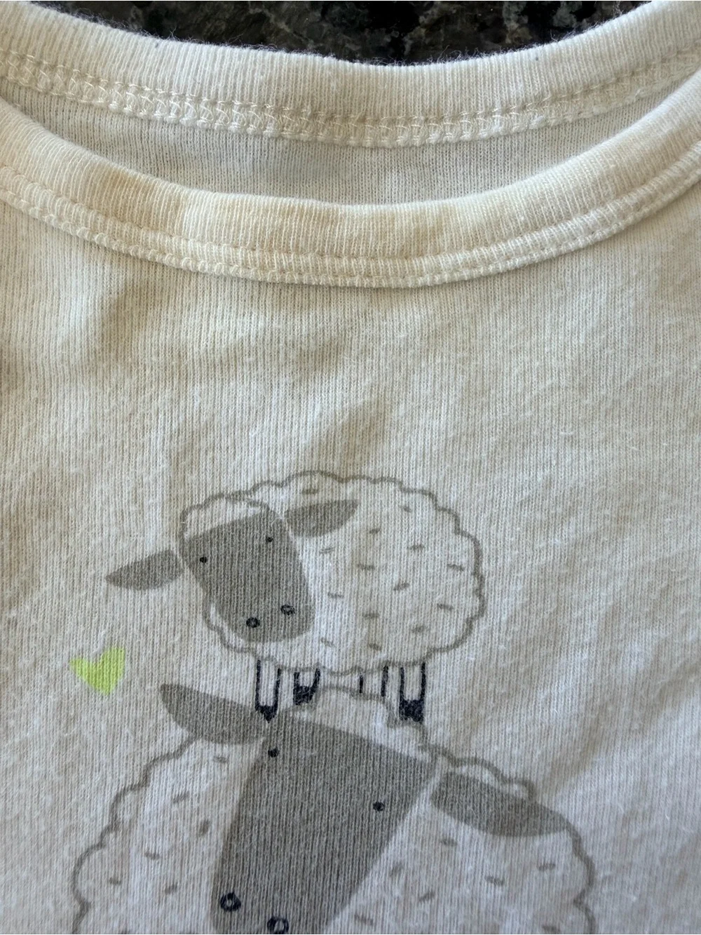 3/$15 Baby GAP White Cotton Sheep Graphic Long Sleeve Bodysuit 6-12M